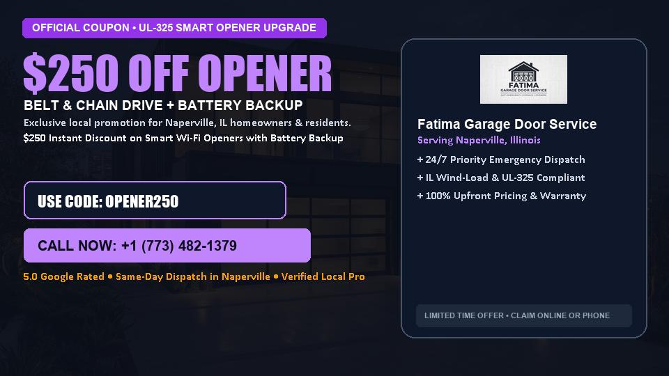Fatima Garage Door Service $250 OFF Premium LiftMaster Opener Installation in Naperville, IL