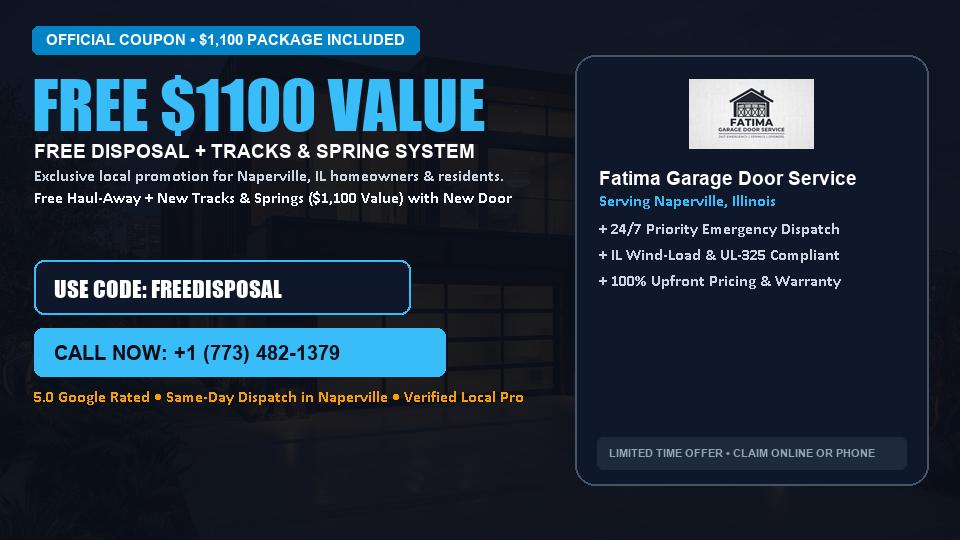 Fatima Garage Door Service FREE Haul-Away & Heavy-Duty Tracks with New Door in Naperville, IL